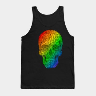 Stained glass rainbow skull Tank Top